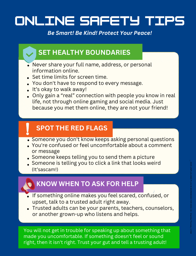 Online Safety Tips Poster Wall Art Decor 11"x17"
