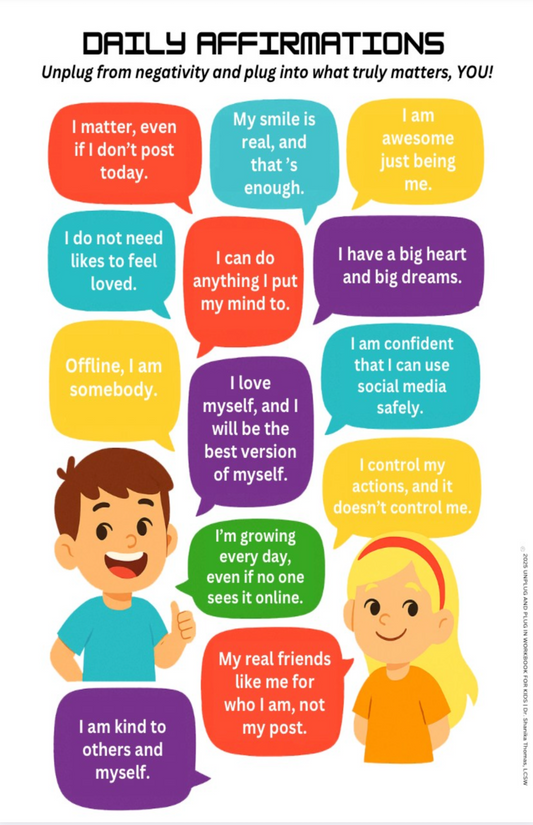 Daily Positive Affirmation Poster Wall Art Decor 11"x17"